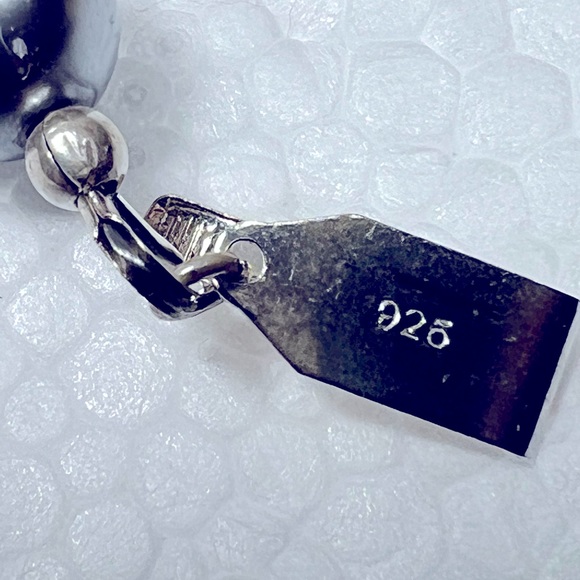 GREY PEARL SWAROVSKI STERLING SILVER SET BRACELET AND EARRINGS - Picture 6 of 6